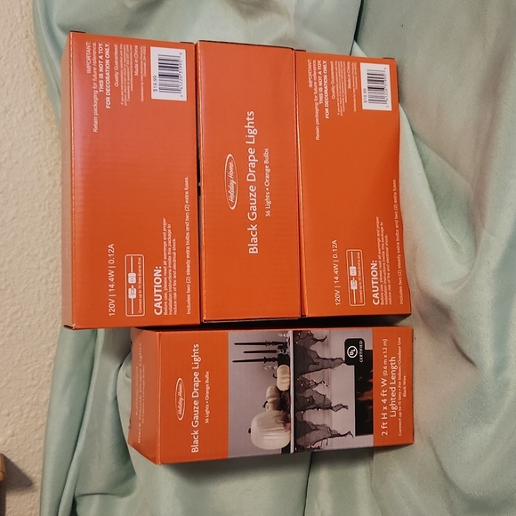 Black Gauze Drape Lights 2ct - Picture 2 of 10